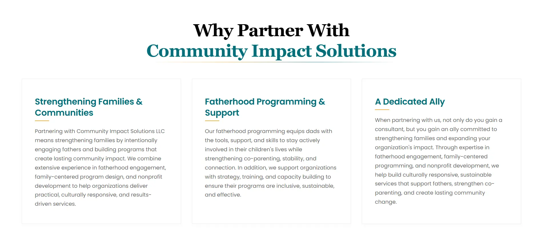 Community Impact Solutions project view 1