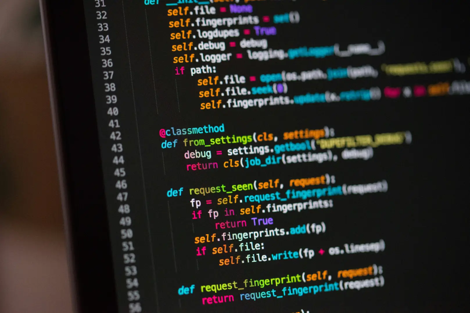 Website code on a monitor