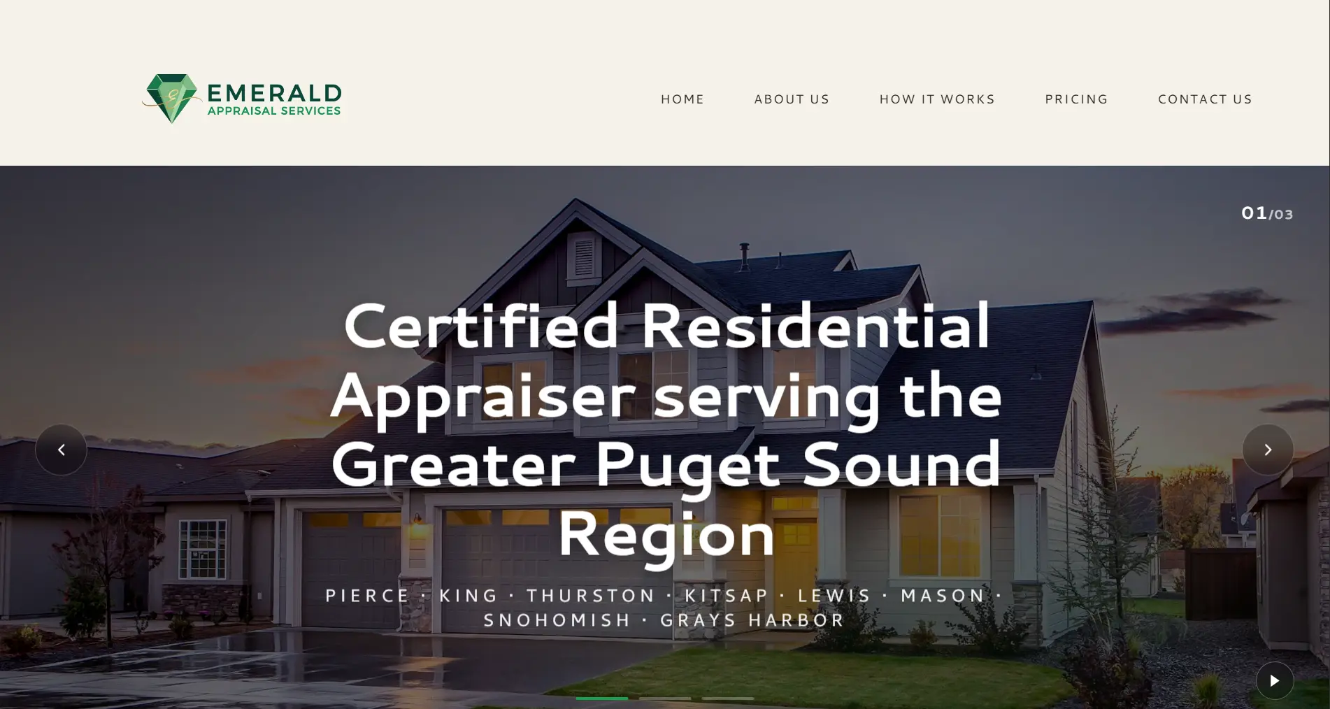 Emerald Appraisal Services website