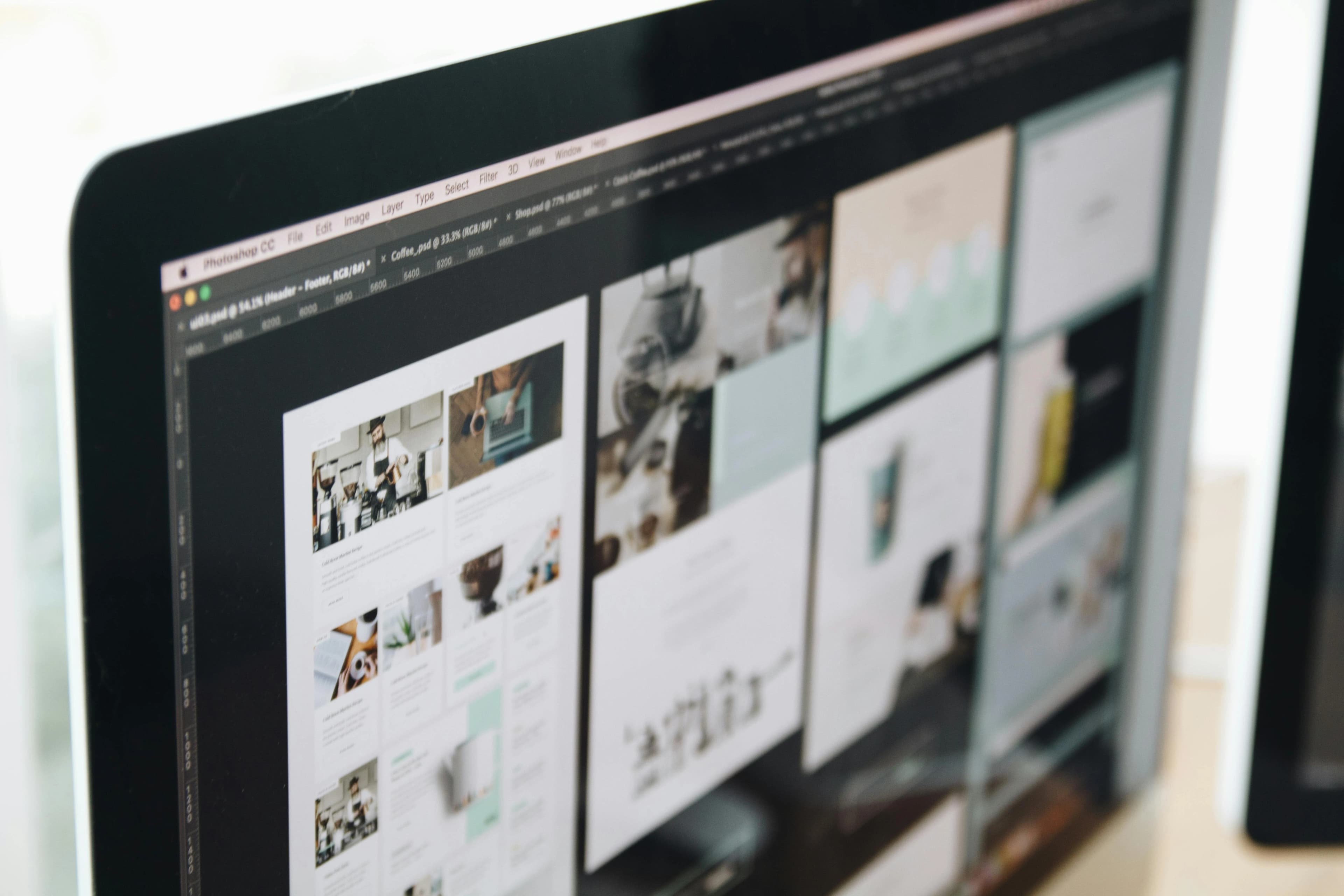 Designer creating responsive website layouts