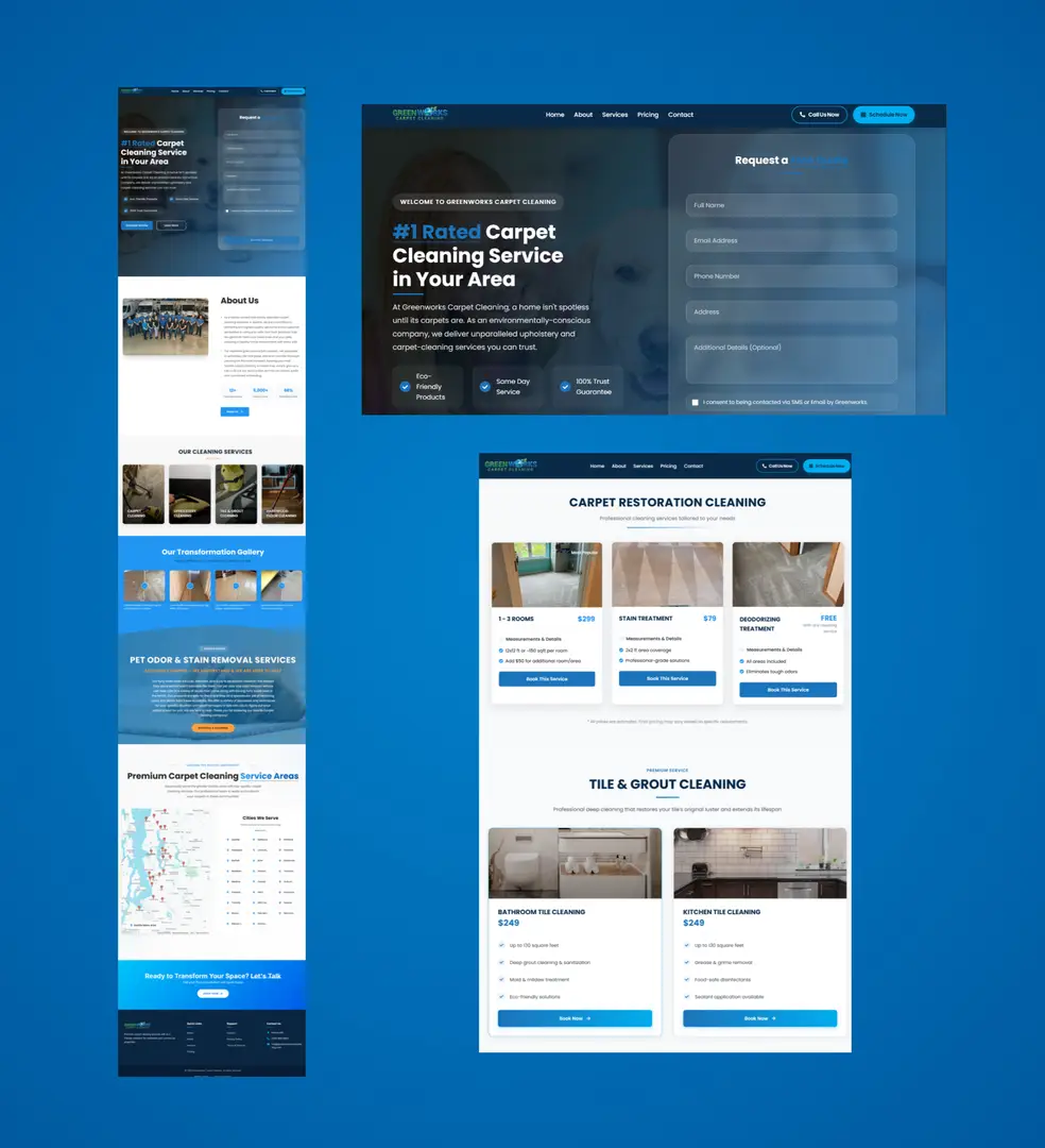 Cleaning services website preview