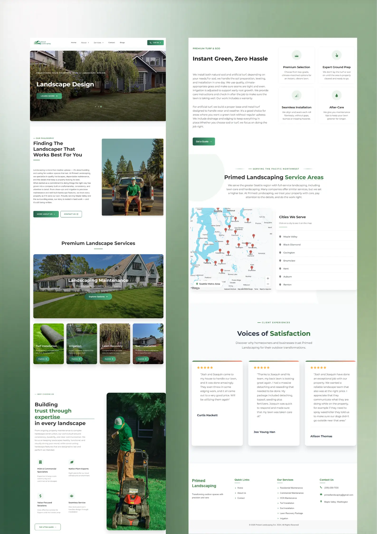 Landscaping services website preview